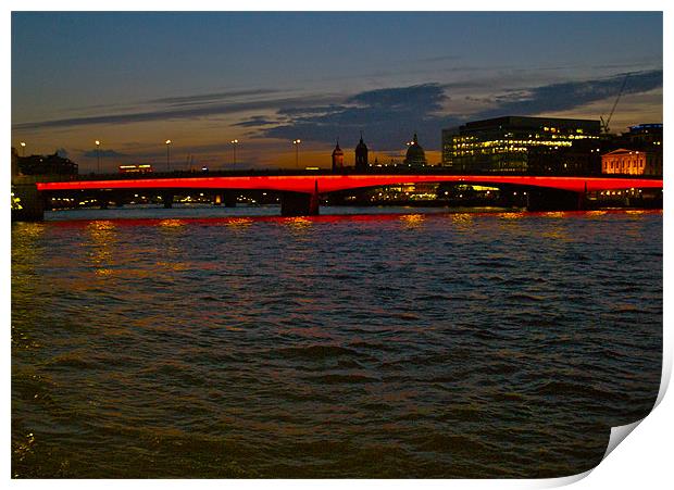 LONDON BRIDGE BY THE NIGHT Print by radoslav rundic