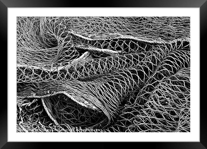 Fishing Nets, Monochrome Framed Mounted Print by Jane McIlroy