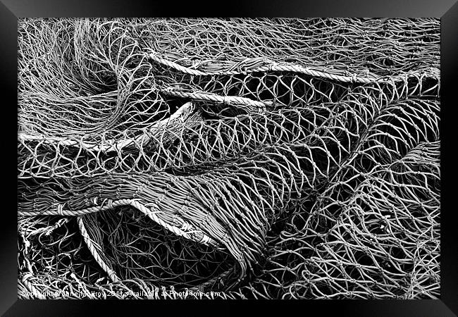 Fishing Nets, Monochrome Framed Print by Jane McIlroy