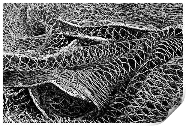 Fishing Nets, Monochrome Print by Jane McIlroy