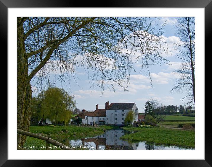 Old Water Mill on the River Wensum  Bintree Norfol Framed Mounted Print by john hartley