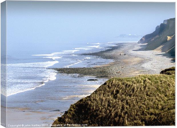  West Runton Beach toward Cromer North Norfolk Canvas Print by john hartley