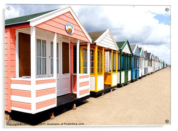  Colourfull Beach Huts at Southwold in Suffolk Acrylic by john hartley