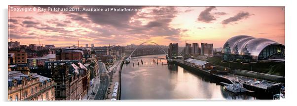 Newcastle and Gateshead Skyline Acrylic by Ray Pritchard