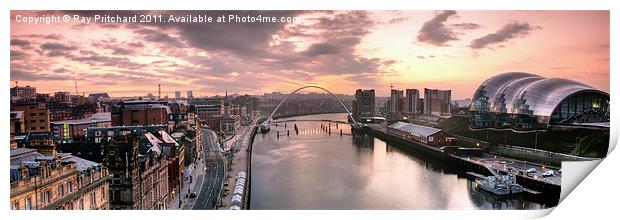 Newcastle and Gateshead Skyline Print by Ray Pritchard