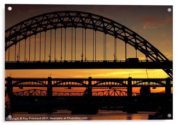 Tyne Bridge at Sunset Acrylic by Ray Pritchard