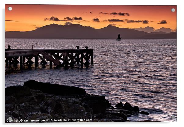 Scottish Sunset Acrylic by Paul Messenger