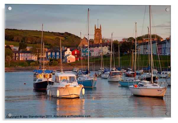 Aberaeron harbour sunset Acrylic by Izzy Standbridge