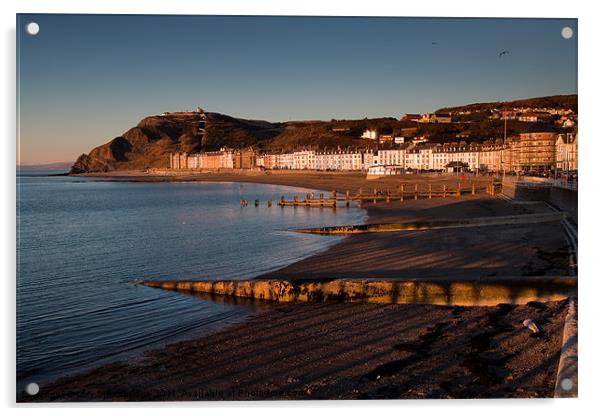 Evening at Aberystwyth north beach Acrylic by Izzy Standbridge
