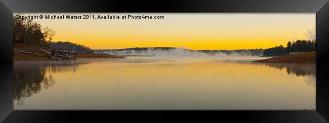 Sunrise Fog over the Lake Framed Print by Michael Waters Photography