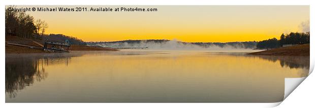 Sunrise Fog over the Lake Print by Michael Waters Photography