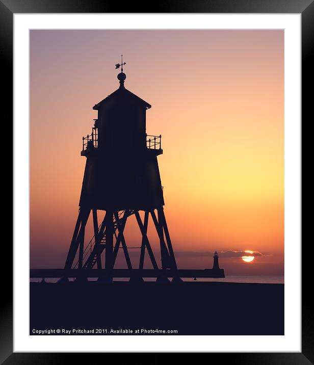 South Shields Groyne Framed Mounted Print by Ray Pritchard