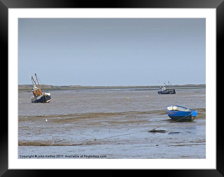 Waiting for the tide Brancaster Staithe North Norf Framed Mounted Print by john hartley