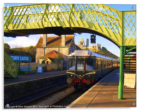 Corfe Castle Station 2 Acrylic by Mike Streeter