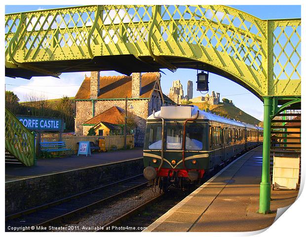 Corfe Castle Station 2 Print by Mike Streeter
