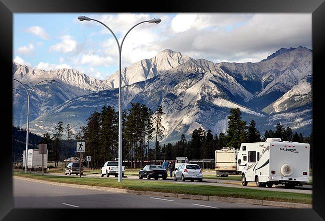 Town of Jasper Canada Framed Print by Elaine Manley