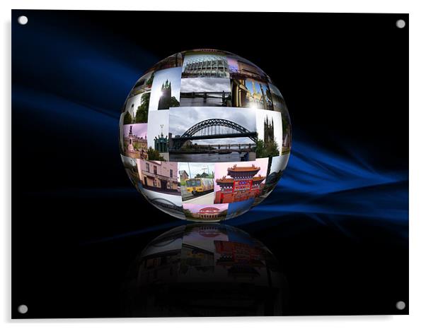 Reflections of Newcastle Acrylic by John Ellis