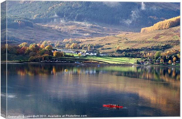 Canoeing on Loch Goil Canvas Print by Lynn Bolt