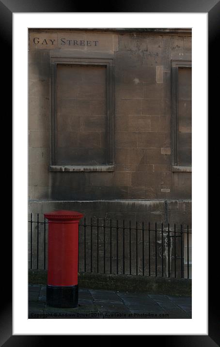 Letter box on Gay Street Framed Mounted Print by Andrew Driver