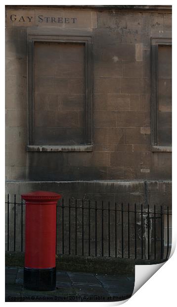 Letter box on Gay Street Print by Andrew Driver