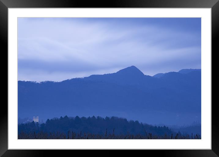 Mountain church at dawn Framed Mounted Print by Ian Middleton