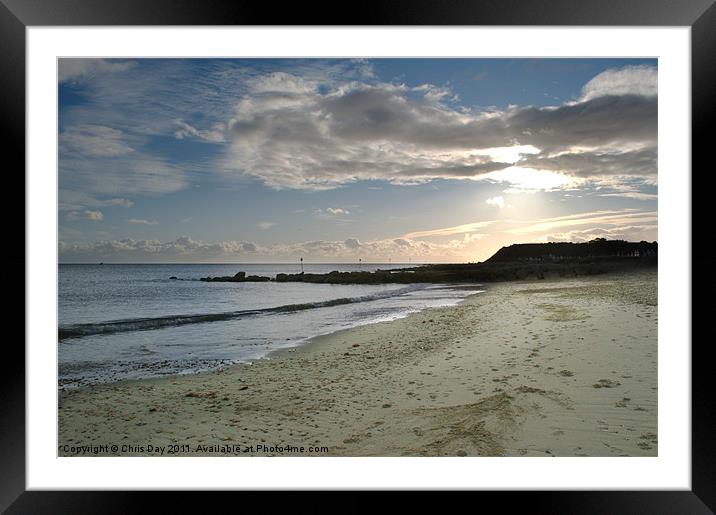 Beach at Hengistbury Head Framed Mounted Print by Chris Day