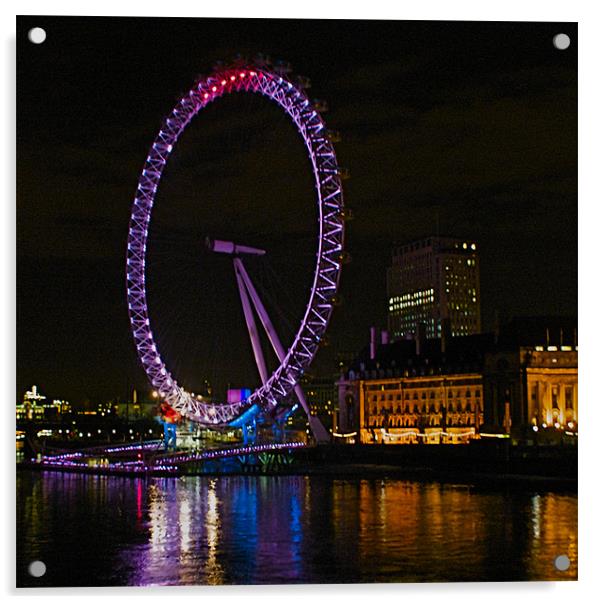 LONDON EYE BY NIGHT Acrylic by radoslav rundic