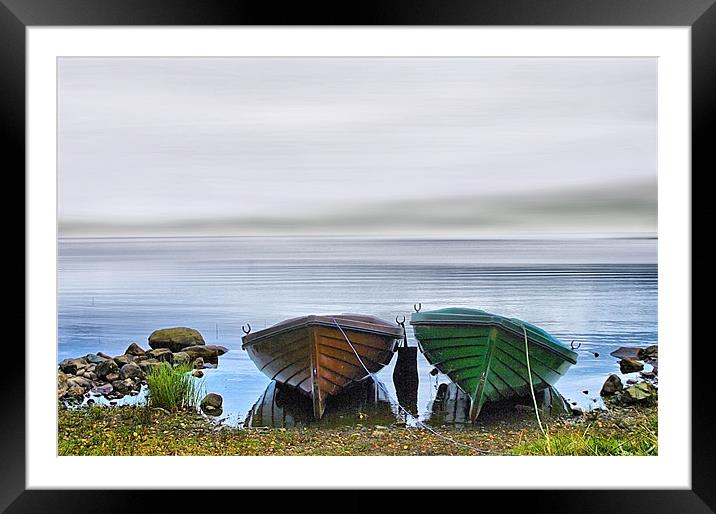 Boats in the Mist Scotland Framed Mounted Print by Jacqi Elmslie