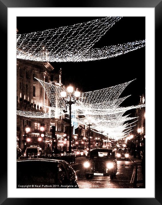 London Lights Framed Mounted Print by Neal P