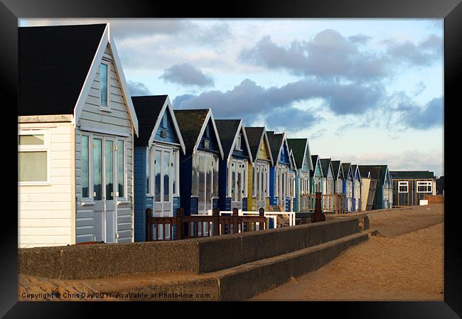 Beach Huts Framed Print by Chris Day