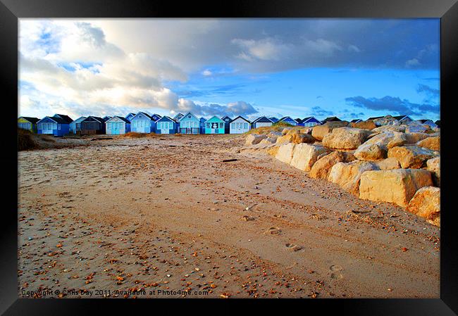 Beach Huts Framed Print by Chris Day