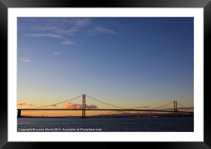 Sunset Over The Forth Bridge Framed Mounted Print by Lynne Morris (Lswpp)