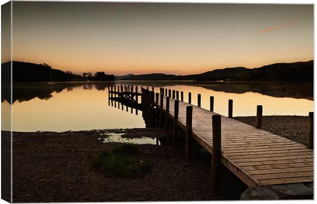 Dawn over Coniston Water Canvas Print by Stephen Mole