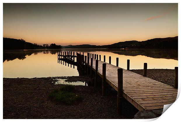 Dawn over Coniston Water Print by Stephen Mole