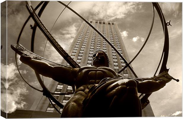 Atlas at the Rockefeller Canvas Print by Andrew Watson