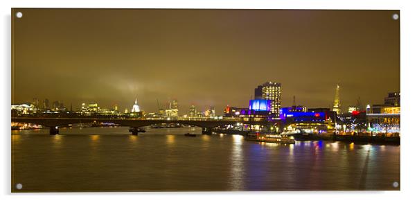 London Skyline Night Acrylic by David French