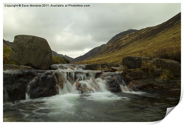 Scottish Mountain River Print by Dave Menzies