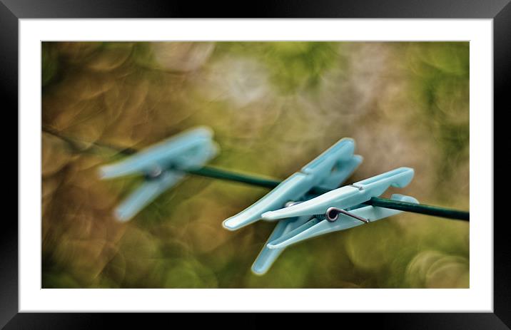 Pegs on Line Framed Mounted Print by Chris Woodhouse