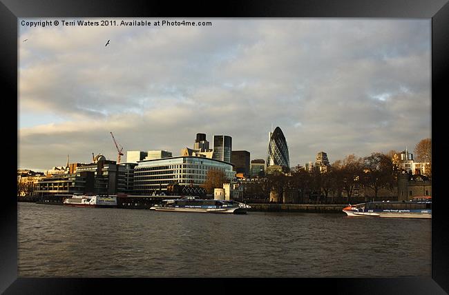 Tower 42 and The Gherkin Framed Print by Terri Waters