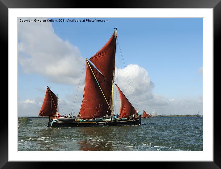 THAMES BARGES Framed Mounted Print by Helen Cullens