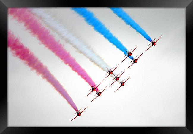Red Arrows perfect formation Framed Print by Andrew Watson