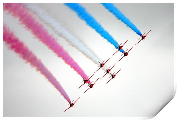Red Arrows perfect formation Print by Andrew Watson