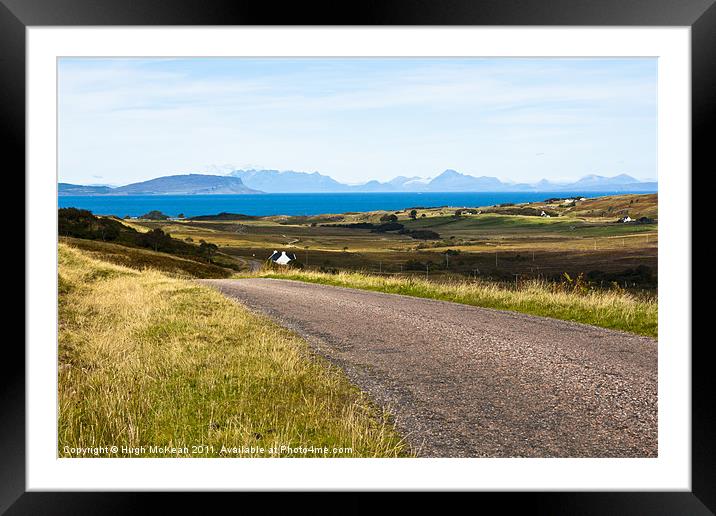 Single track road to Kilmory Framed Mounted Print by Hugh McKean