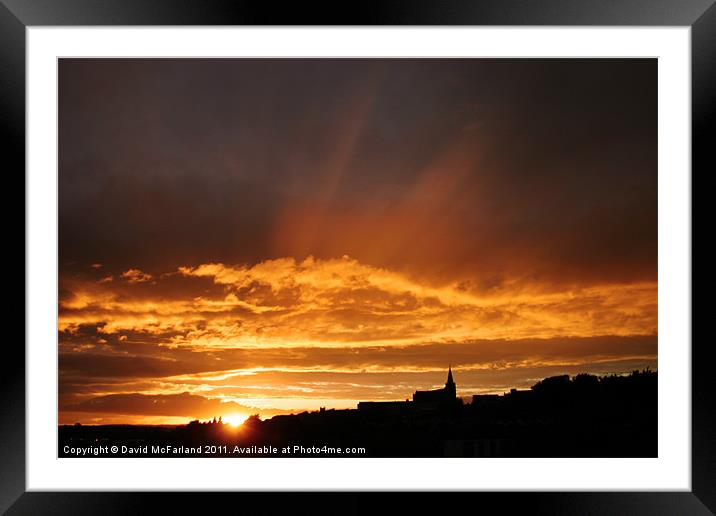 Glorious Dungannon Sunset Framed Mounted Print by David McFarland