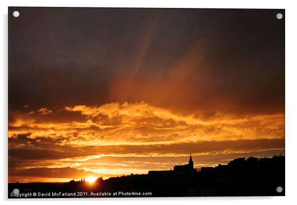 Glorious Dungannon Sunset Acrylic by David McFarland
