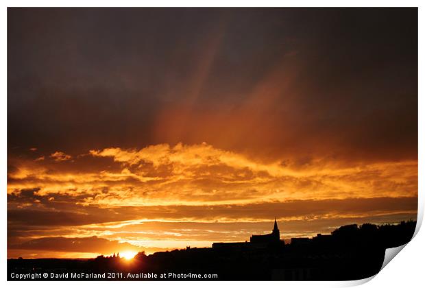 Glorious Dungannon Sunset Print by David McFarland