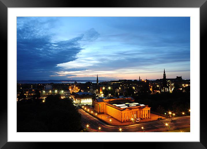 The night sky of Edinburgh Framed Mounted Print by Wei Peng