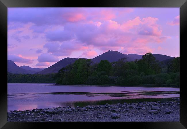 Dusk On Derwentwater Framed Print by peter thomas