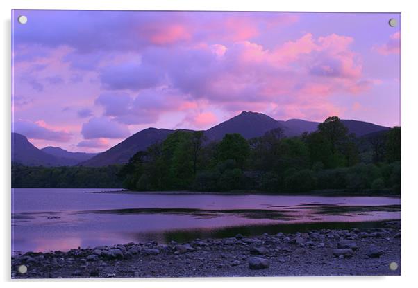 Dusk On Derwentwater Acrylic by peter thomas