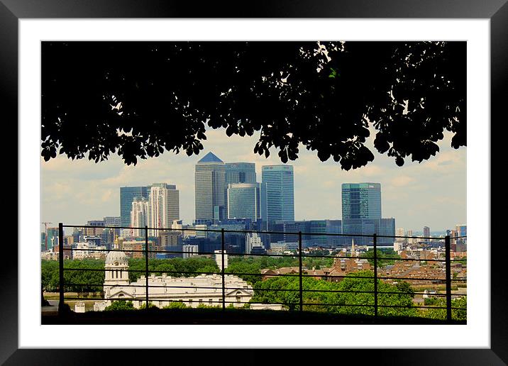 Canary Wharf Framed Mounted Print by Wei Peng